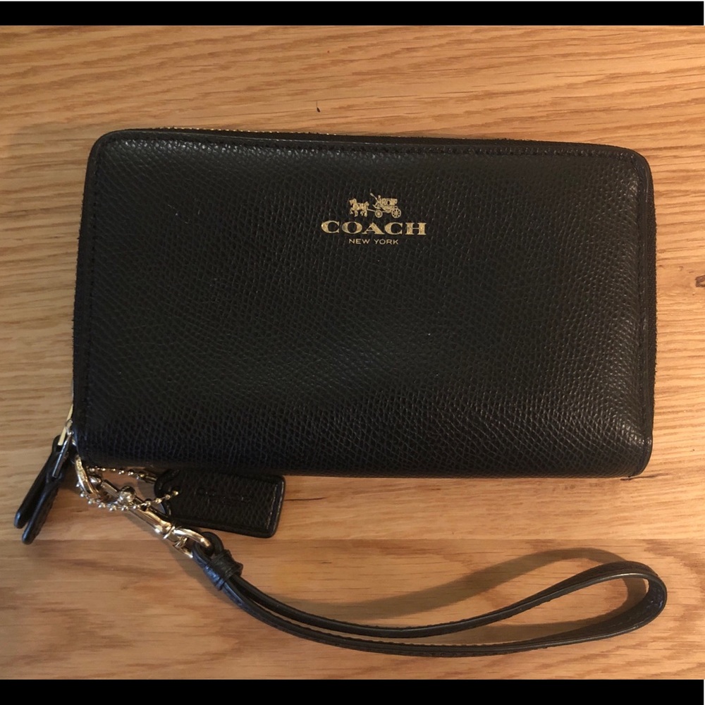 Coach black wristlet